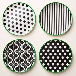 Melamine Salad Plate Set of 4 Black/Cream/Green - kate spade x Target